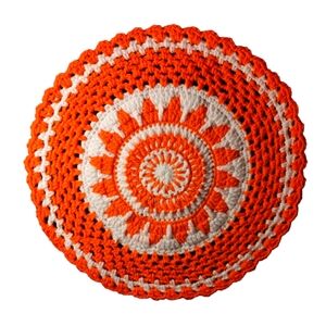 Large Colorful Handmade Crochet Floral Placemats Or Doilies Set of 6